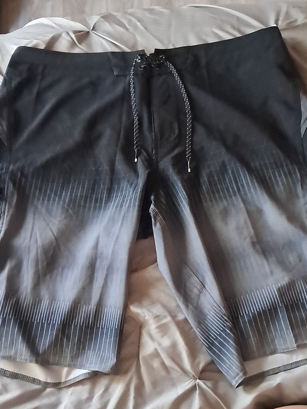 Billabong Men's Black to Gray Ombre Swim/Board Shorts with Drawstring